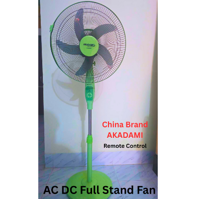 Picture of 16" AC/DC Full Stand Fan With Remote & Adapter | 12V Solar Compatible Stand Fan | Non Rechargeable 16 Inch Fan For Home & Office