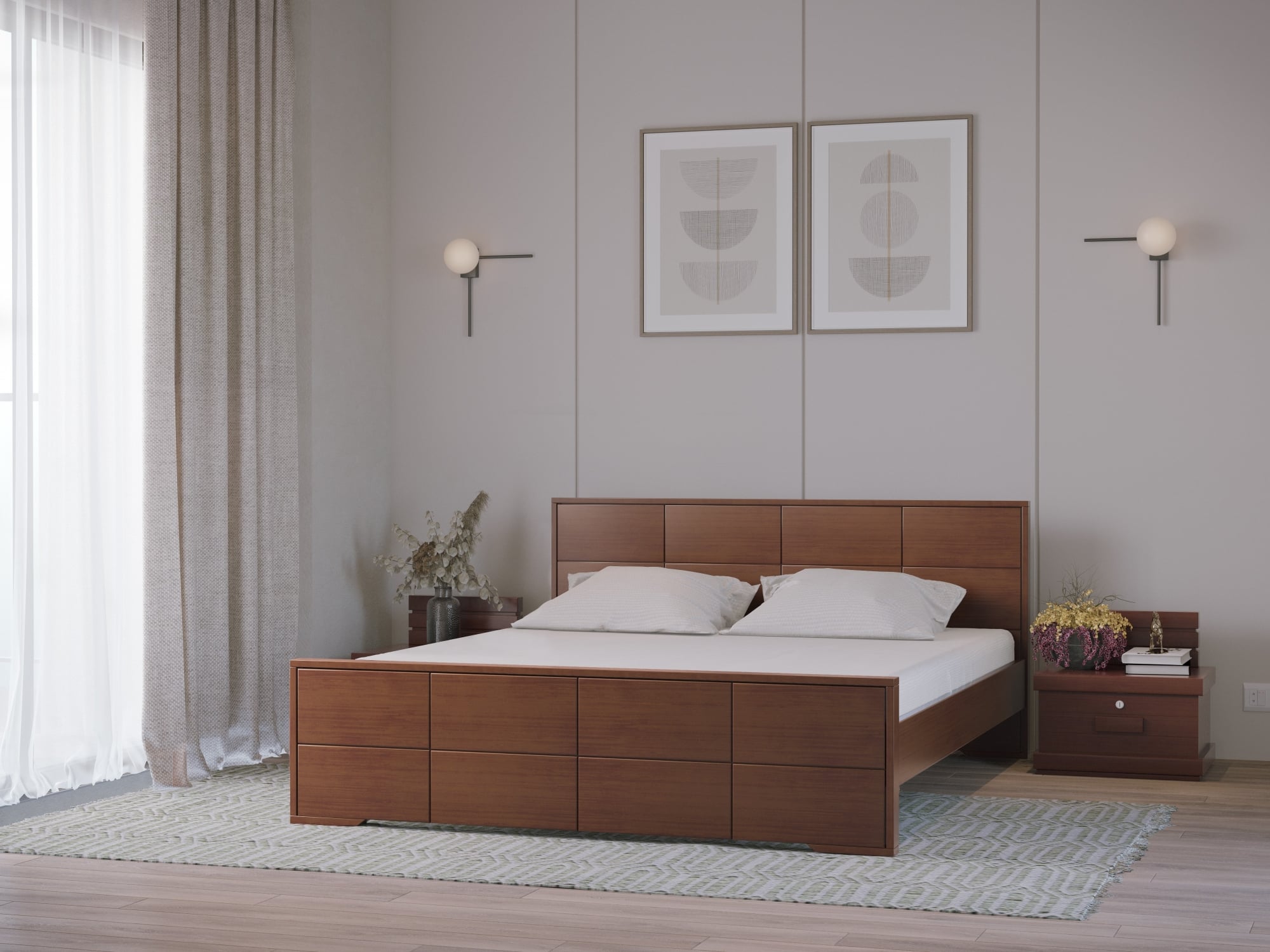Picture of REGAL king Wooden Bed PARADISE-BDH-305-3-1-20 (KING)