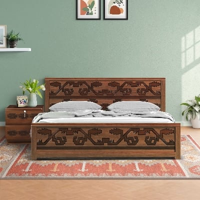 Picture of REGAL Jamdani Wooden Bed BDH-362-3-1-20 (DOUBLE)