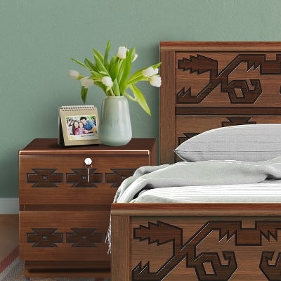 Picture of REGAL Jamdani Wooden Bed BDH-362-3-1-20 (DOUBLE)