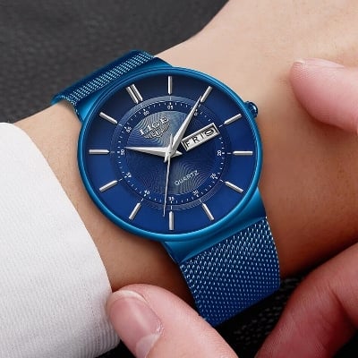 Picture of LIGE 9949 Fashion Watch Men Stainless Steel Top Brand Luxury Waterproof Quartz Watch Casual Sport Ultra Thin Date Clock Male+BOX