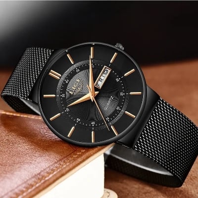 Picture of LIGE 9949 Fashion Watch Men Stainless Steel Top Brand Luxury Waterproof Quartz Watch Casual Sport Ultra Thin Date Clock Male+BOX