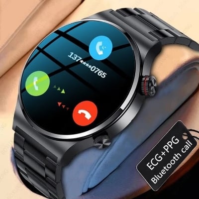 Picture of LIGE BW0382 ECG+BP+NFC  Bluetooth call Smart watch Men Heart rate Blood pressure Full touch sports Fitness Watches Bluetooth Call for Android iOS smart watch with Steel and Silicon belt