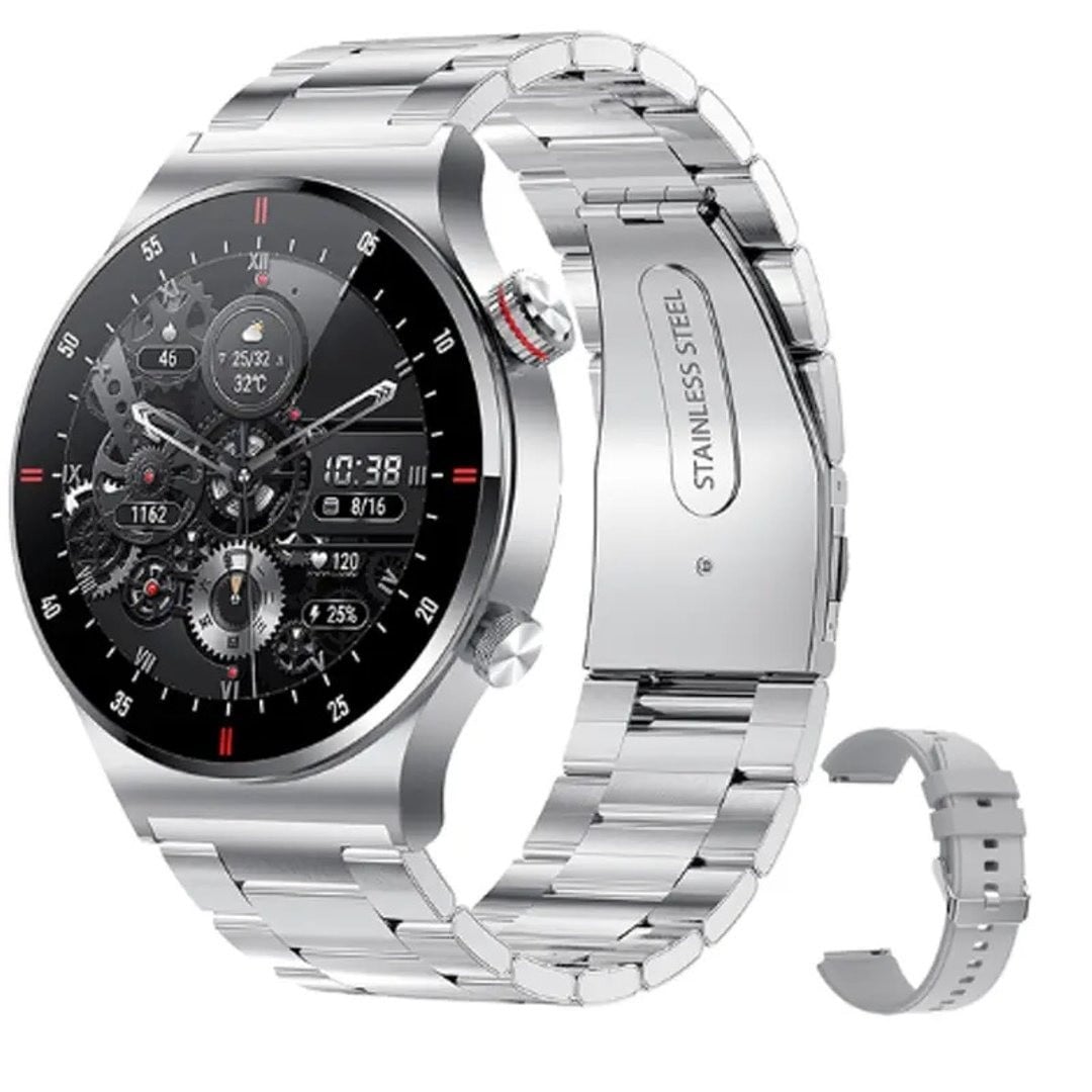 Picture of LIGE BW0382 ECG+BP+NFC  Bluetooth call Smart watch Men Heart rate Blood pressure Full touch sports Fitness Watches Bluetooth Call for Android iOS smart watch with Steel and Silicon belt