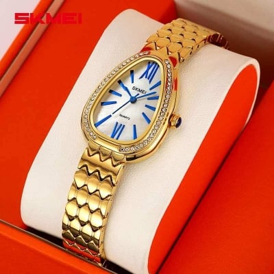 Picture of SKMEI 2331 Women Quartz Watch Creative Fashion Casual Wristwatch Waterproof World Time Decoration Stainless Steel Watch