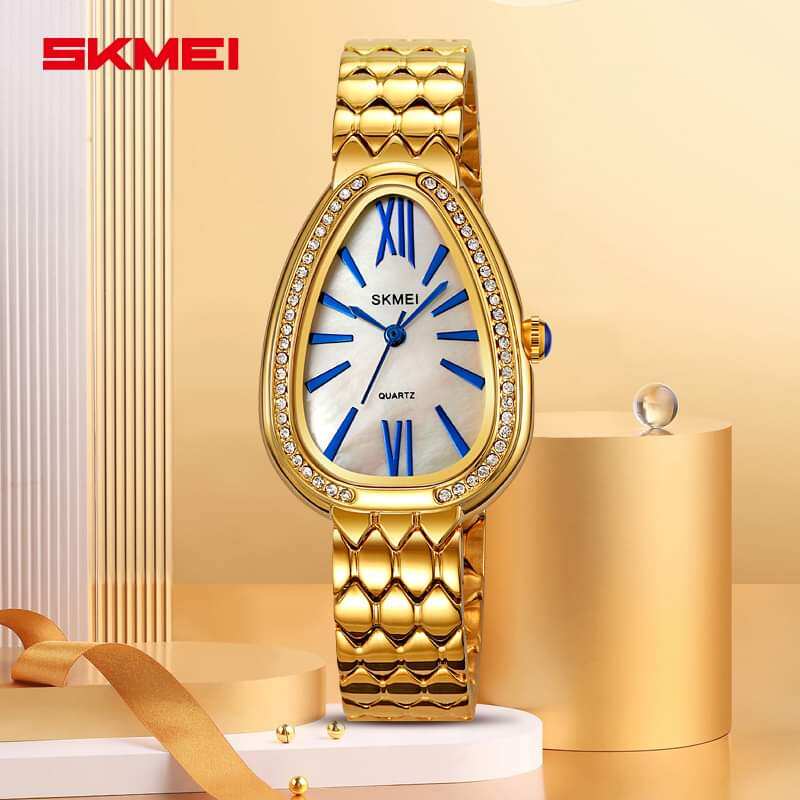 Picture of SKMEI 2331 Women Quartz Watch Creative Fashion Casual Wristwatch Waterproof World Time Decoration Stainless Steel Watch