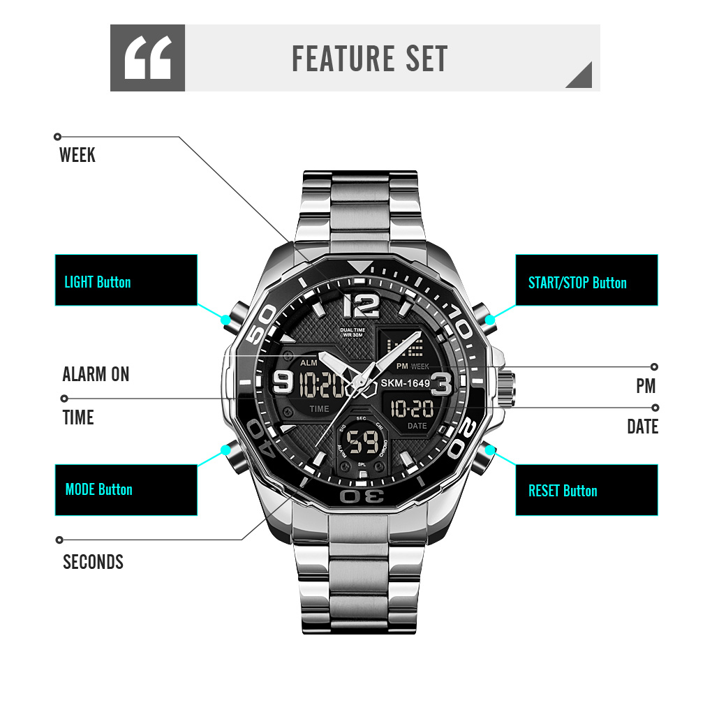 Picture of SKMEI 1649 Analog Digital Watch High Quality