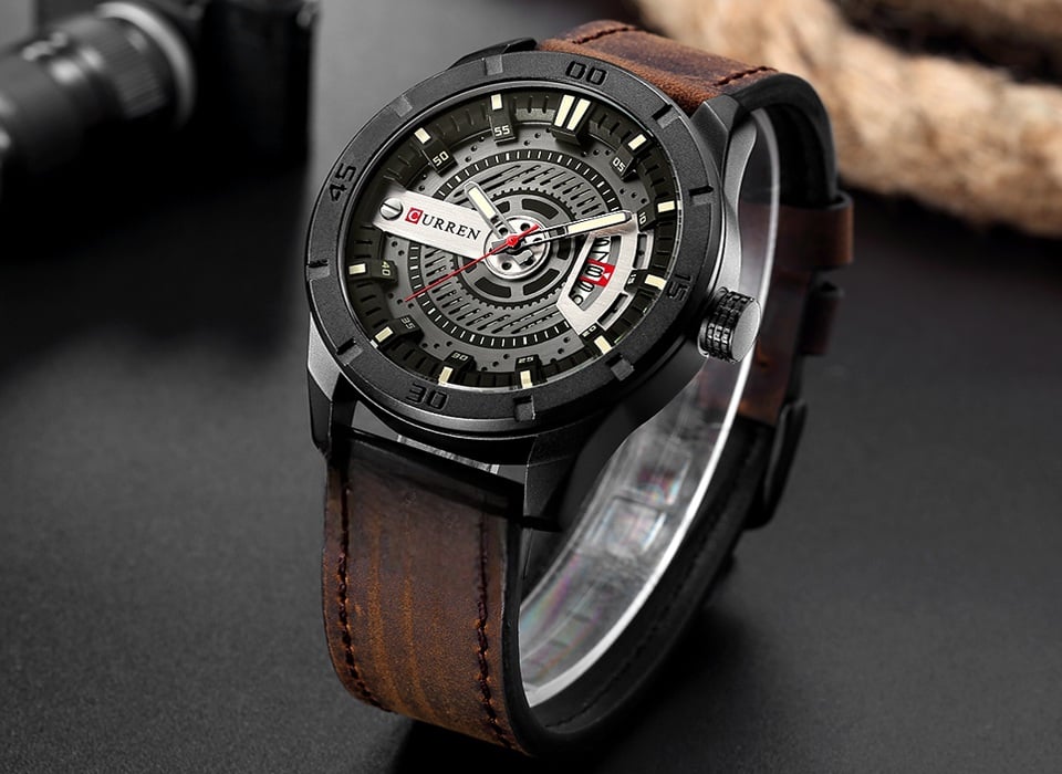 Picture of Curren 8301 - Leather Analog Clock for Men -Classic Blue Timepiece, Perfect for Every Stylish Man's Wardrobe - High Quality