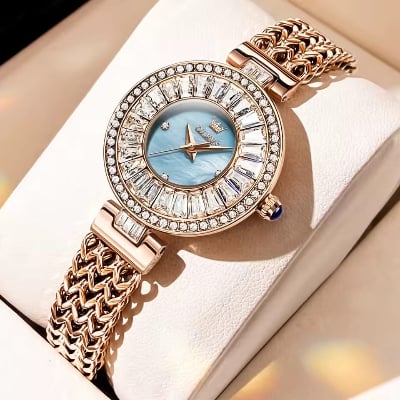 Picture of OLEVS 9959 Original Elegant Quartz Woman Watch Top Brand Waterproof Watch For Women Stainless Steel Luxury Diamond Hand Clock