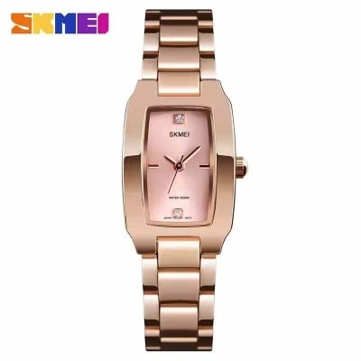 Picture of SKMEI 1400 Top Brand Luxury Women Quartz Watch With Rose Gold Silver Black Color Simple Waterproof Full Stainless Steel Watches
