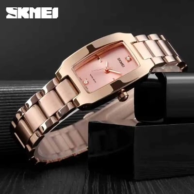 Picture of SKMEI 1400 Top Brand Luxury Women Quartz Watch With Rose Gold Silver Black Color Simple Waterproof Full Stainless Steel Watches