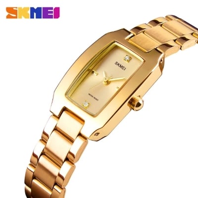 Picture of SKMEI 1400 Top Brand Luxury Women Quartz Watch With Rose Gold Silver Black Color Simple Waterproof Full Stainless Steel Watches