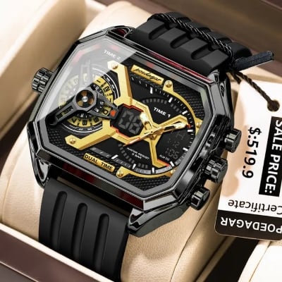 Picture of Poedagar E106 Multifunctional Silicone Chronograph Relojes Waterproof Luminous Quartz Digital Watch for Men