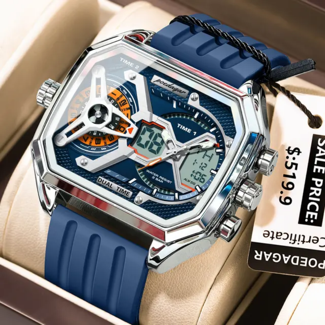 Picture of Poedagar E106 Multifunctional Silicone Chronograph Relojes Waterproof Luminous Quartz Digital Watch for Men