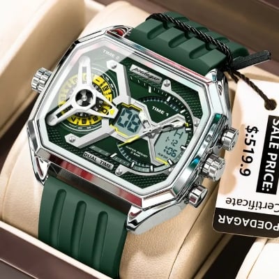 Picture of Poedagar E106 Multifunctional Silicone Chronograph Relojes Waterproof Luminous Quartz Digital Watch for Men