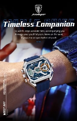 Picture of Poedagar E106 Multifunctional Silicone Chronograph Relojes Waterproof Luminous Quartz Digital Watch for Men