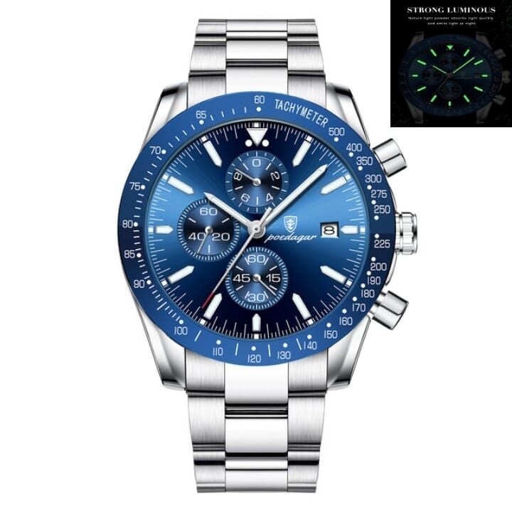 Picture of POEDAGAR Blue Men’s Watches Top Brand Luxury Chronograph Watch