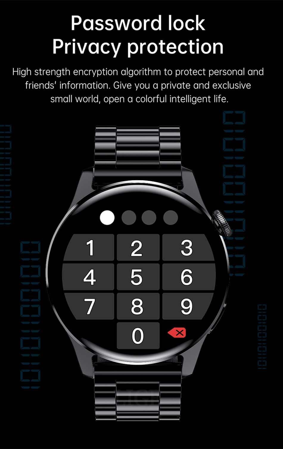 Picture of LIGE 2025 BW0256  New Bluetooth Call Smartwatch - Full Touch Sport Fitness Clock - Stay Connected and Active with Free extra silicon belt-Black