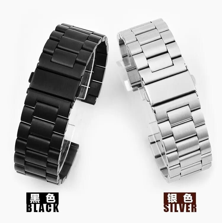 Picture of 20mm Stainless Steel Metal Wrist Band Strap-Black/SILVER-Black