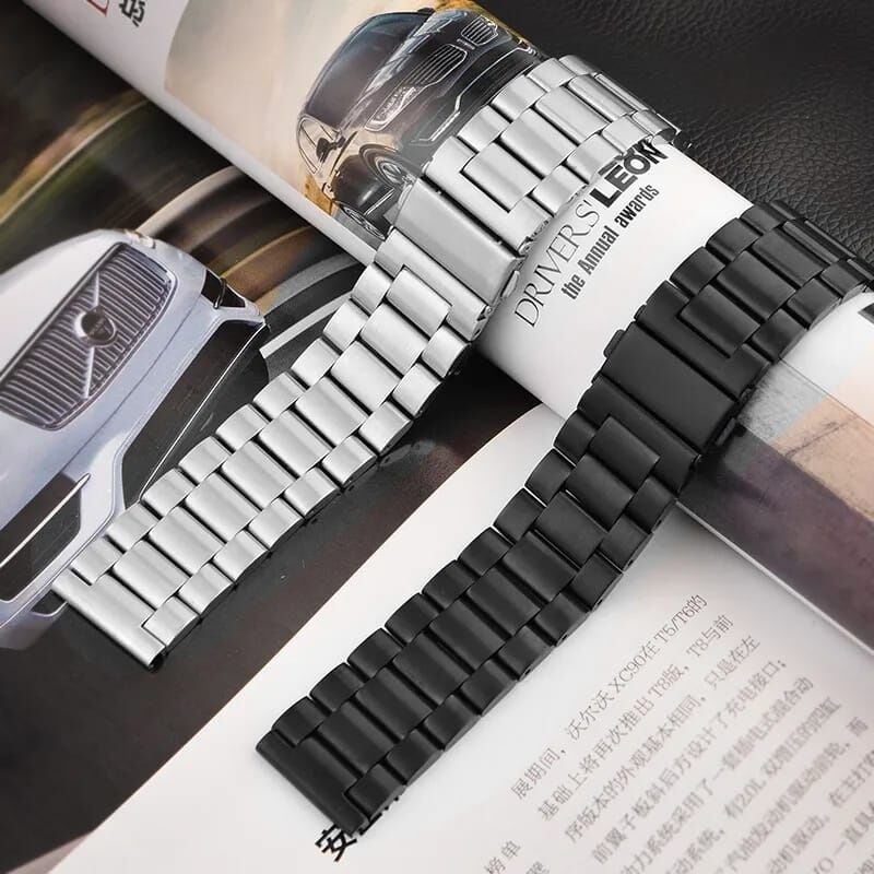 Picture of 20mm Stainless Steel Metal Wrist Band Strap-Black/SILVER-Black