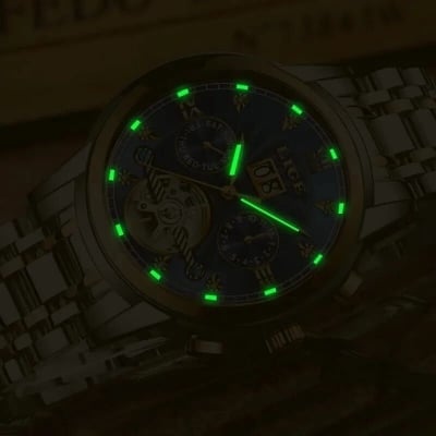 Picture of LIGE 9841 Mens Watches Top Brand Luxury Automatic Mechanical Watch Men Full Steel Business Waterproof Sport Watches-Blue