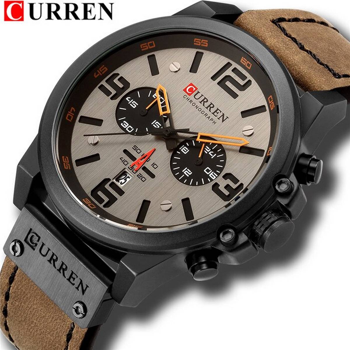 Picture of Curren 8314 Fashion Classic Black White Chronograph Watch for Men-Black