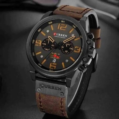 Picture of Curren 8314 Fashion Classic Black White Chronograph Watch for Men-Black