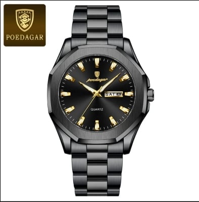 Picture of POEDAGAR 875 Luxury Men Wristwatch Waterproof Luminous Week Date Original Man Watch Stainless Steel Sport Quartz Men's Watches Reloj-Blue