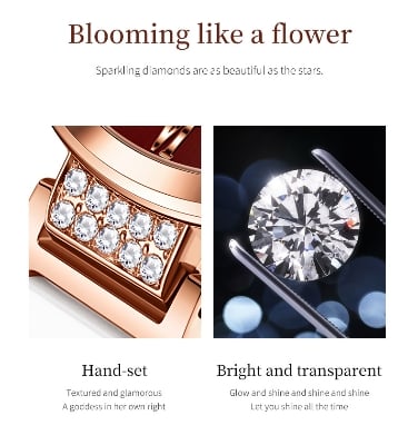 Picture of Olevs 5589 RoseGold Stainless Steel Ceramics Watchstrap Analoge Wrist Watch For Women Red & RoseGold "