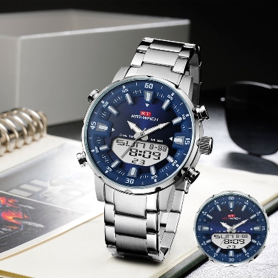 Picture of KAT-WATCH Electronic Digital Sports Watches Count Down Stopwatch Clock Waterproof Watch-Silver