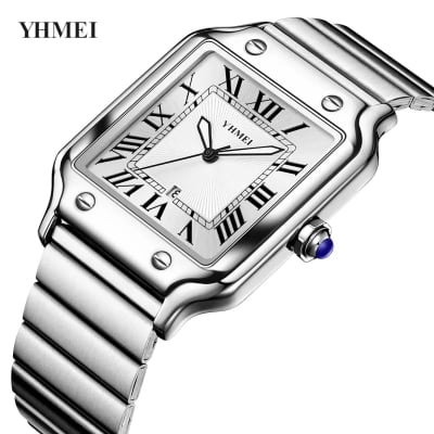 Picture of The Latest High Fashionable Luxury Stainless Steel Watch Waterproof and Luminous Blue Quartz Men's Watch-Silver
