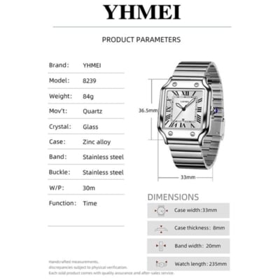 Picture of The Latest High Fashionable Luxury Stainless Steel Watch Waterproof and Luminous Blue Quartz Men's Watch-Silver