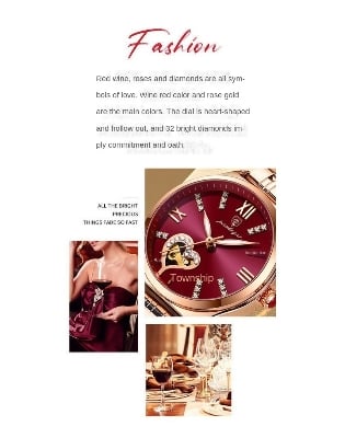 Picture of Poedagar 320 Women Watches Luxury Brand Rose Gold Ladies Wrist Watches Stainless Steel Waterproof Quarzt Wristwatch Reloj Mujer 2025-Red