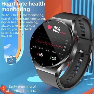 Picture of 2026 New Noninvasive Blood Gloucose ECG+PPG Smart Watch Men Heart Rate Blood Oxygen Health Smartwatch IP67 Waterproof Sport Watch-Black