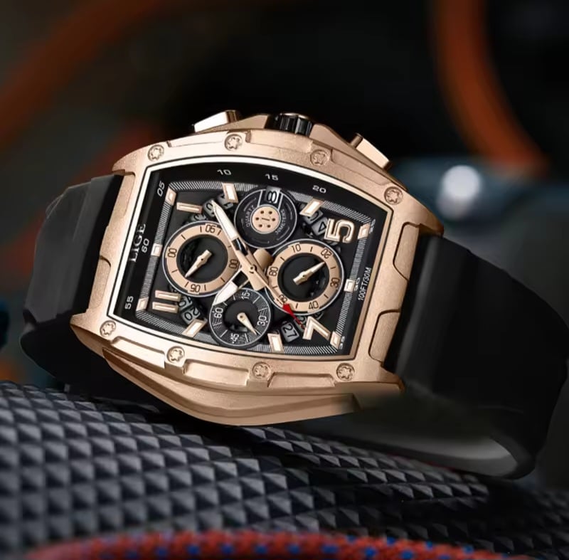 Picture of LIGE 89110A Men's Watches Sports Silicone Watch Men Luminous Chronograph Waterproof Watch for Men Male Clock Relogios Masculino+Box-Black