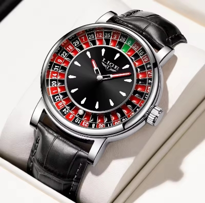 Picture of LIGE 2025 LG89161 Creative Luxury Watches men Roulette Game Dial Fashion Mens Watch Waterproof Luminous Quartz Wristwatches Reloj Hombre-Black
