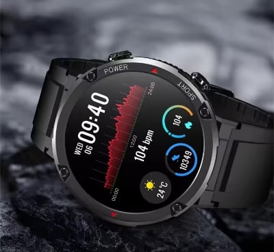 Picture of LIGE 2025 Carbon One  Smart Watch Men 1.6 Inch IPS Display Long Standby Sports Watches HD Voice Call Waterproof Smartwatch For Android IOS-Black