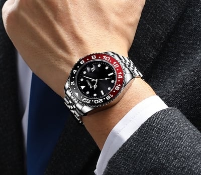Picture of BIDEN Men's Watch Multi functional Quartz Watch Solid
Steel Strap Six Pin Multi functional Waterproof Calendar
Men's Clock-Black silver