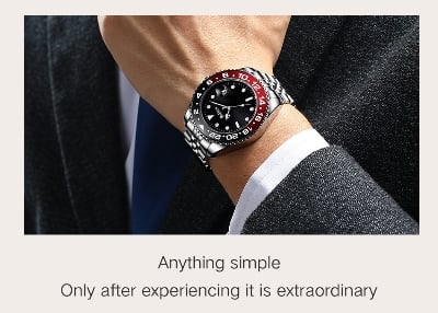 Picture of BIDEN Men's Watch Multi functional Quartz Watch Solid
Steel Strap Six Pin Multi functional Waterproof Calendar
Men's Clock-Black silver