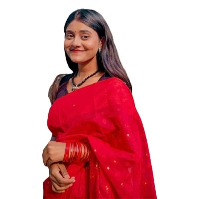 Picture of Multicolor pure tangail half silk jamdani saree for women-Red