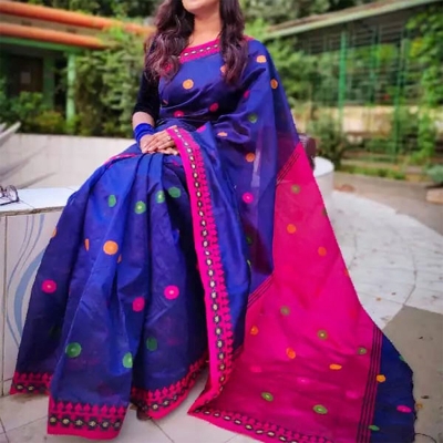 Picture of Exclusive Bolmoni Saree For Women-Blue