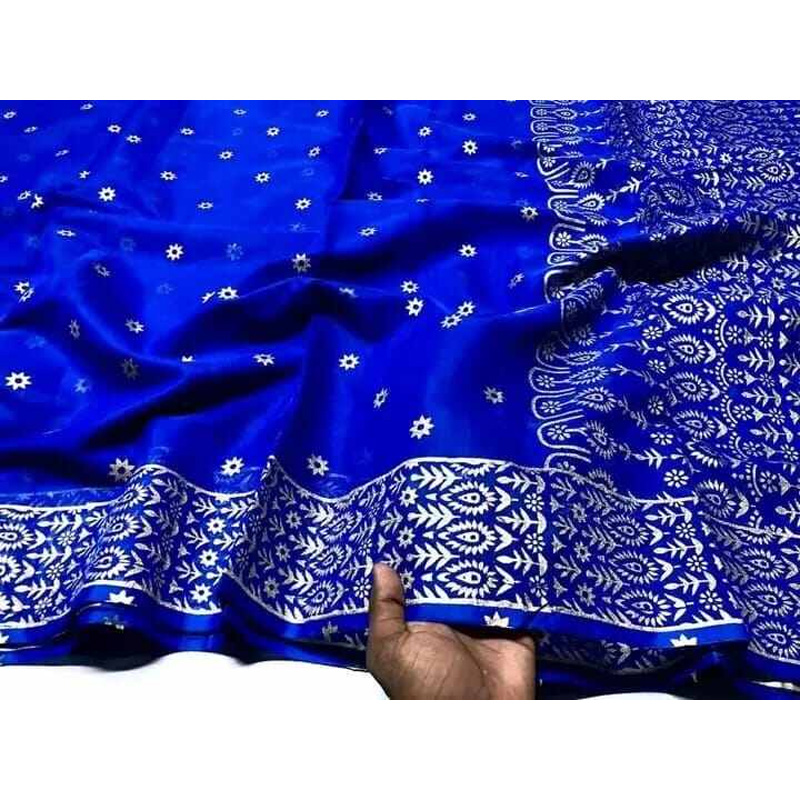 Picture of Afsan Print Exclusive Cotton Saree for Women-Blue