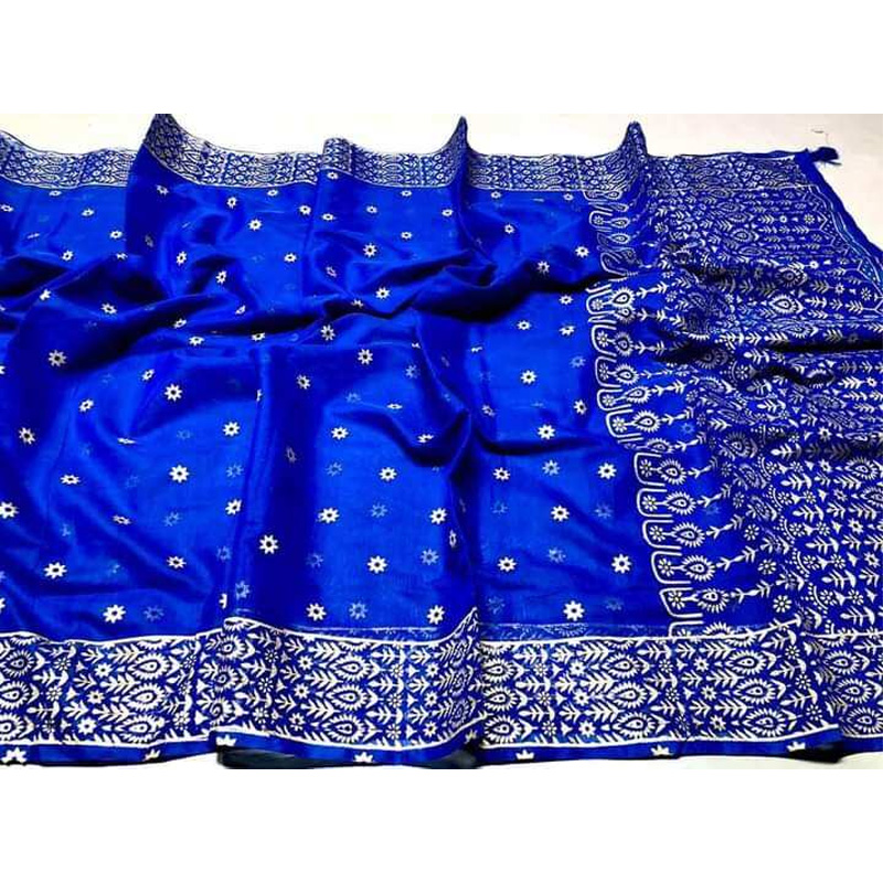 Picture of Afsan Print Exclusive Cotton Saree for Women-Blue