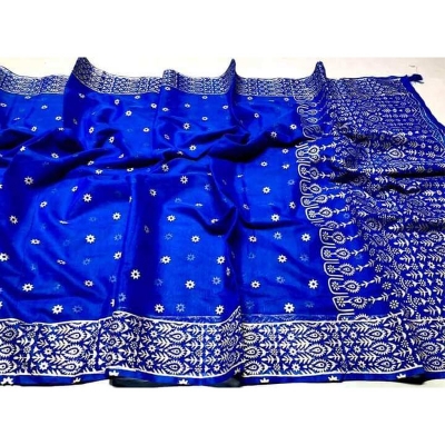 Picture of Afsan Print Exclusive Cotton Saree for Women-Blue