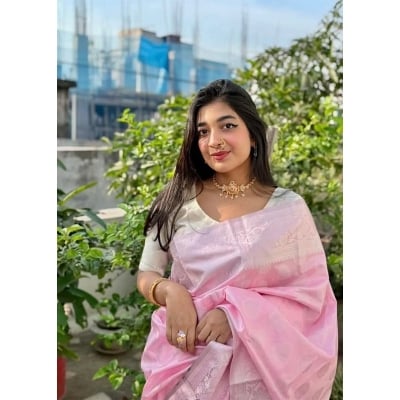 Picture of Elevate Your Look with Unique Trendy and Fashionable Design Soft Silk Katan Saree-Pink