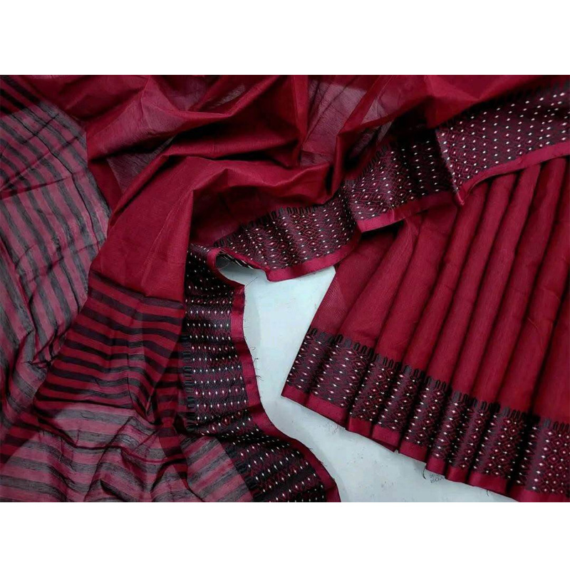 Picture of Elegant & Stylish Design Red Halfsilk Saree For Women - Graceful Attire for Special Moments-Maroon