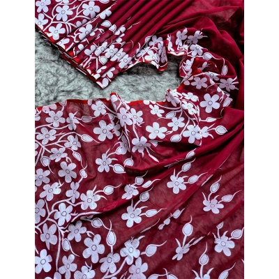 Picture of New Treandy Collection Vairal afsan print saree for women-Maroon