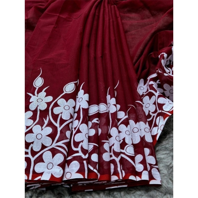 Picture of New Treandy Collection Vairal afsan print saree for women-Maroon