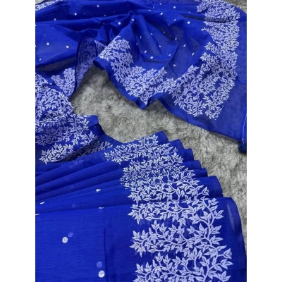 Picture of New Treandy Collection Vairal afsan print saree for women-Blue