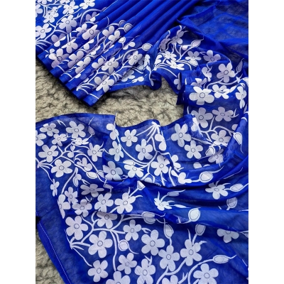 Picture of New Treandy Collection Vairal afsan print saree for women-Blue